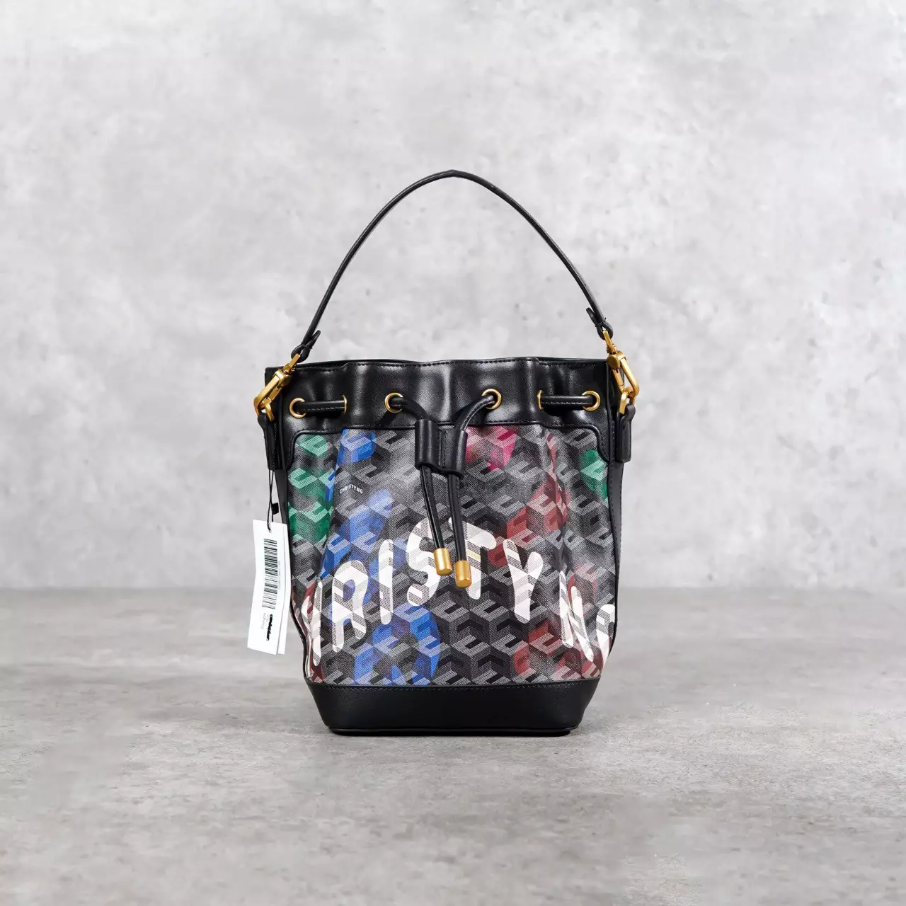 Tas CHRISTY NG GIORGIO MONOGRAM PATTERN MULTICOLOR BUCKET BAG 100% ORIGINAL