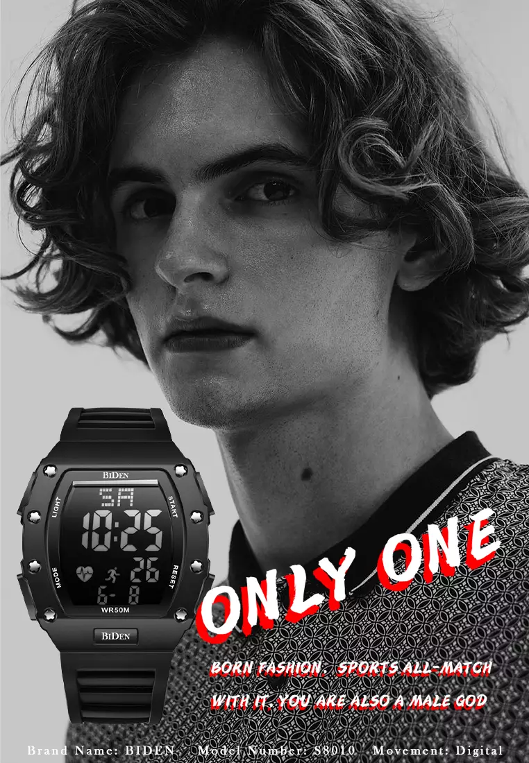 Jam Tangan Pria Digital Olahraga Multifungsi Tali silikon Anti Air Jam LED