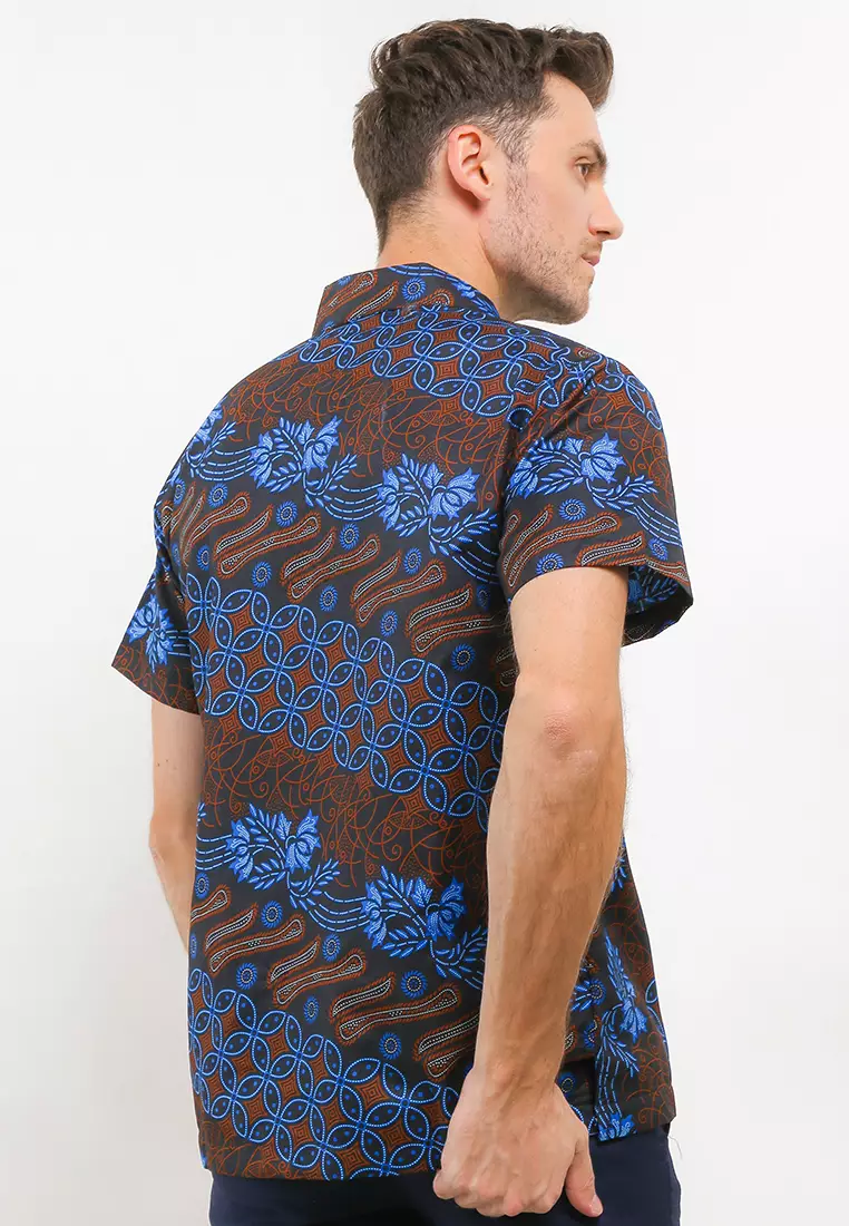 Seno Kemeja Batik Exclusive Premium Pria Casual Modern Lengan Pendek