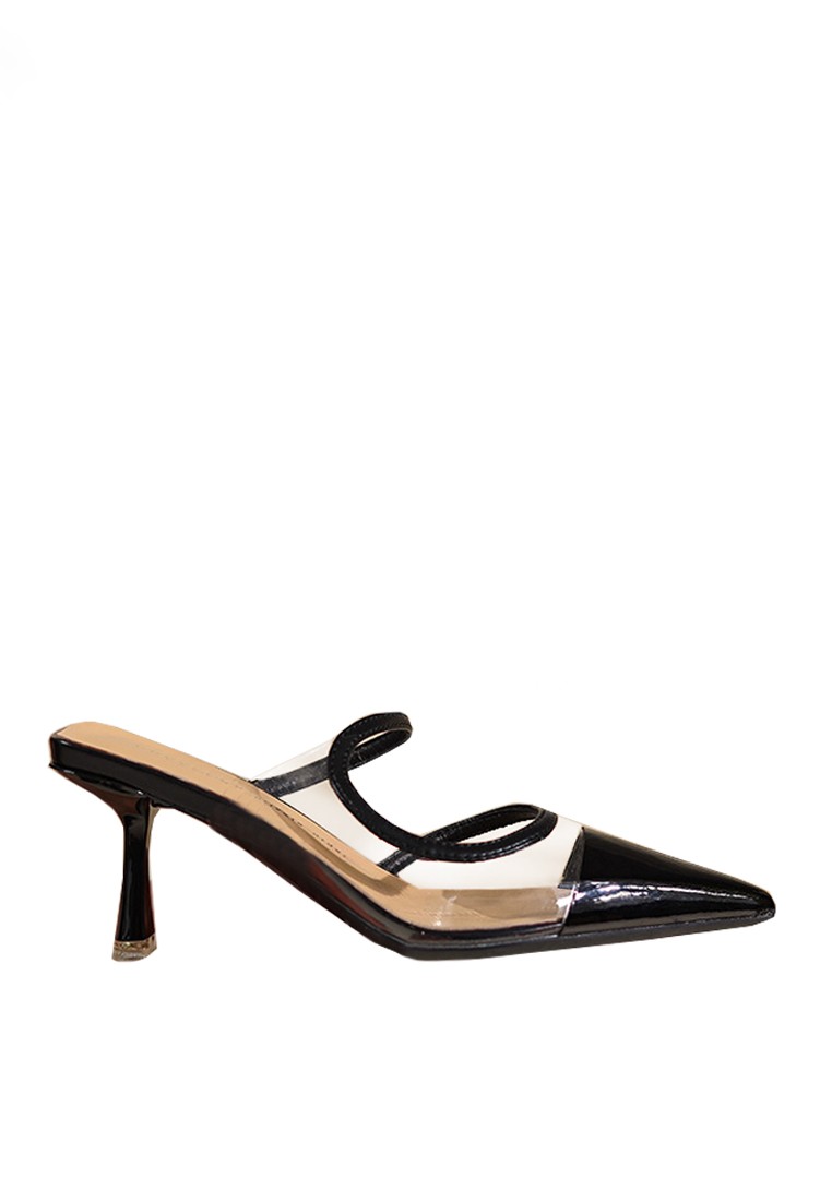 VANSA Fashion Transparent Colorblock Half Slip Sandals VSW-H27612