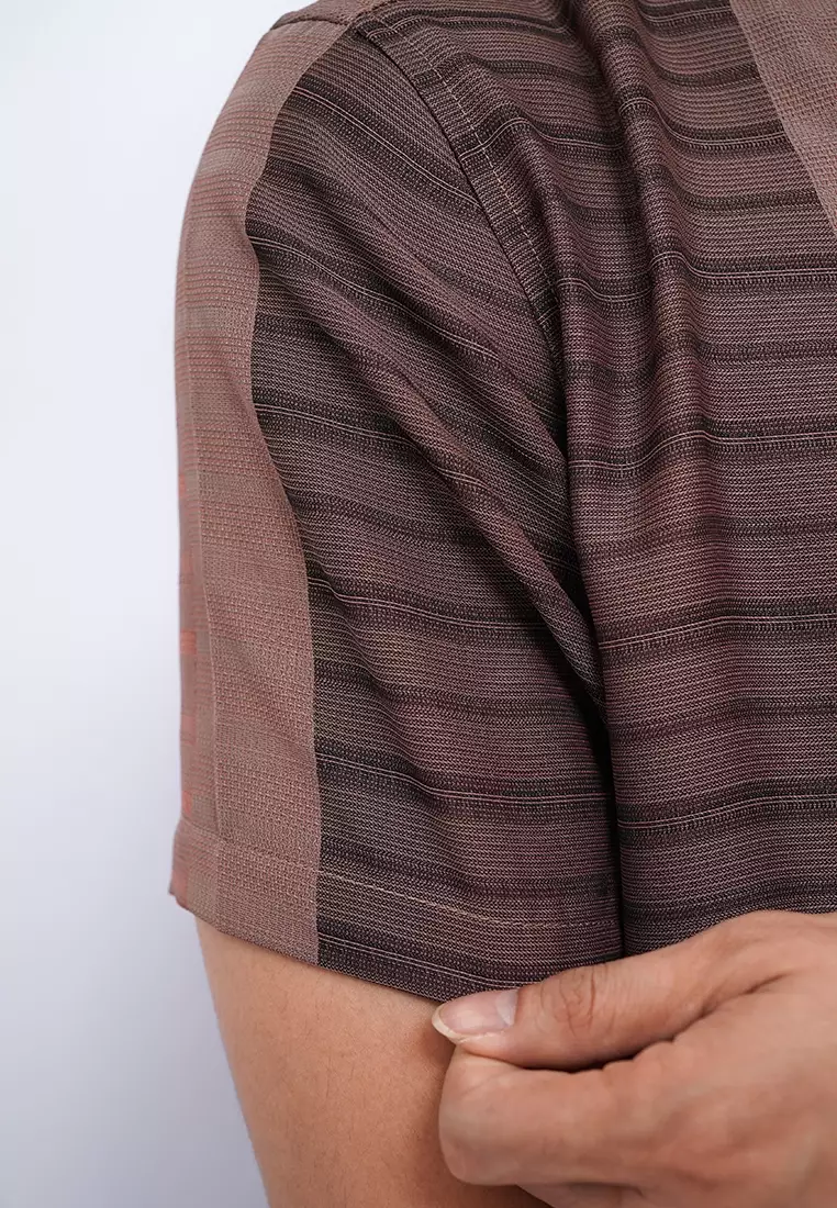 Ryusei Kemeja Kerah Koko Lengan Pendek Yahata Almondine