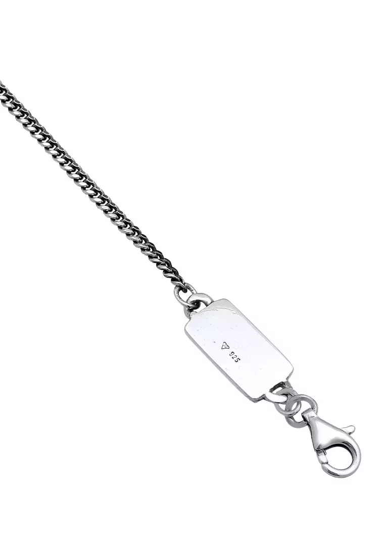 EXCLUSIVE Kalung Perhiasan Perak 925 Pria Curb Chain Basic Oxidised