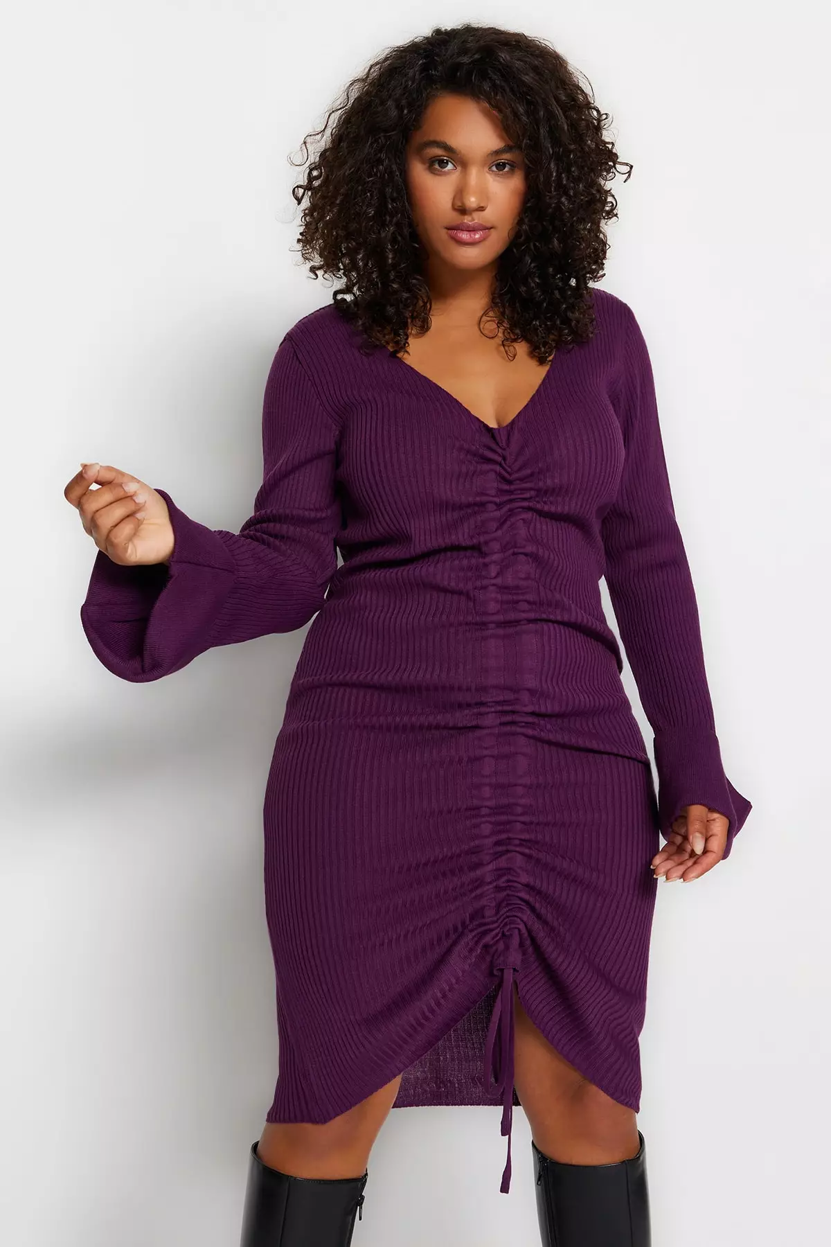 Purple wrap sale dress plus size