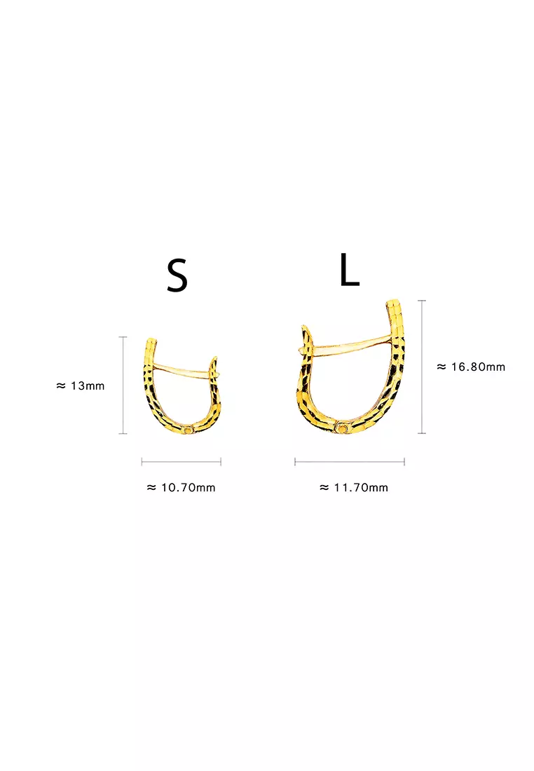 375/9K Gold Earrings S253 (S Size)