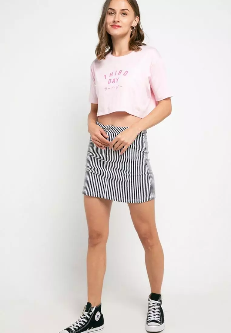 LTD30 thirdday crop top cl td simple light pink