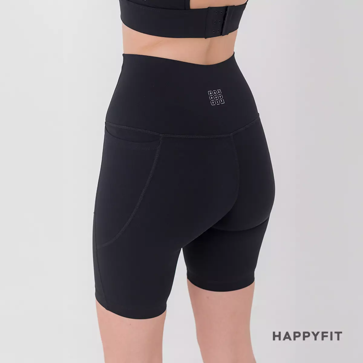 HAPPYFIT Align High Rise Biker Shorts Black