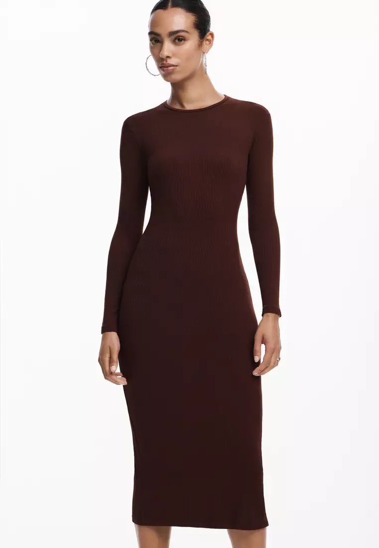 chinese dress ladies Desigual Women's Justine Woman Woven Long Sleeve Dress, Marine, S at Amazon  Women's Clothing store