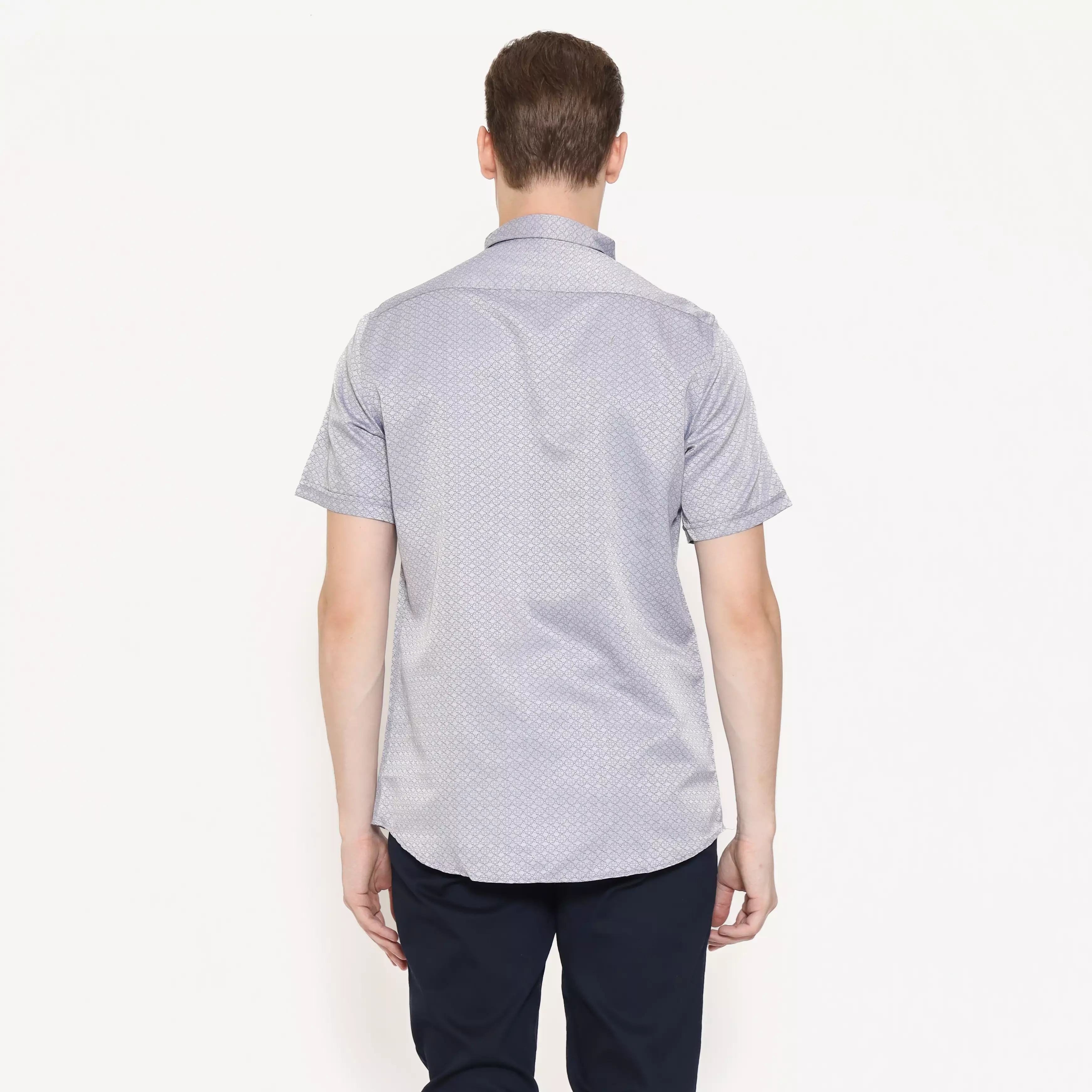 Schoeller Kemeja Formal Pria Lengan Pendek – Silver – Slim Fit | Artikel MSNS