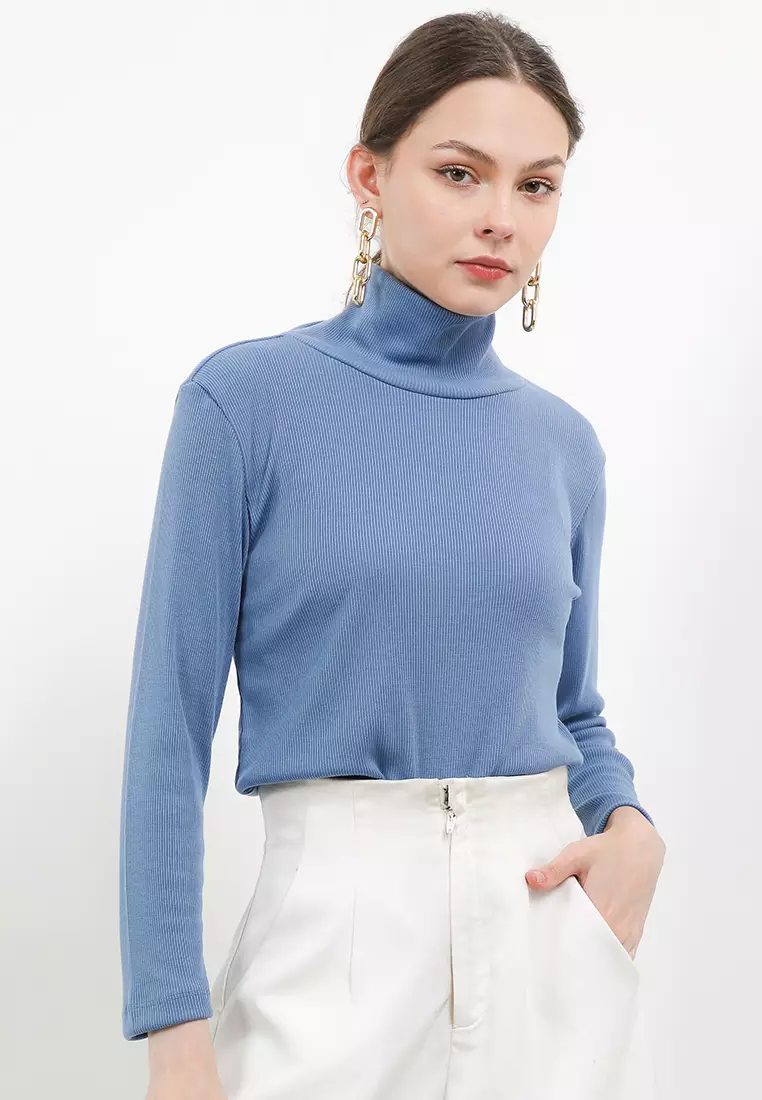 Rib Knit Turtleneck Top