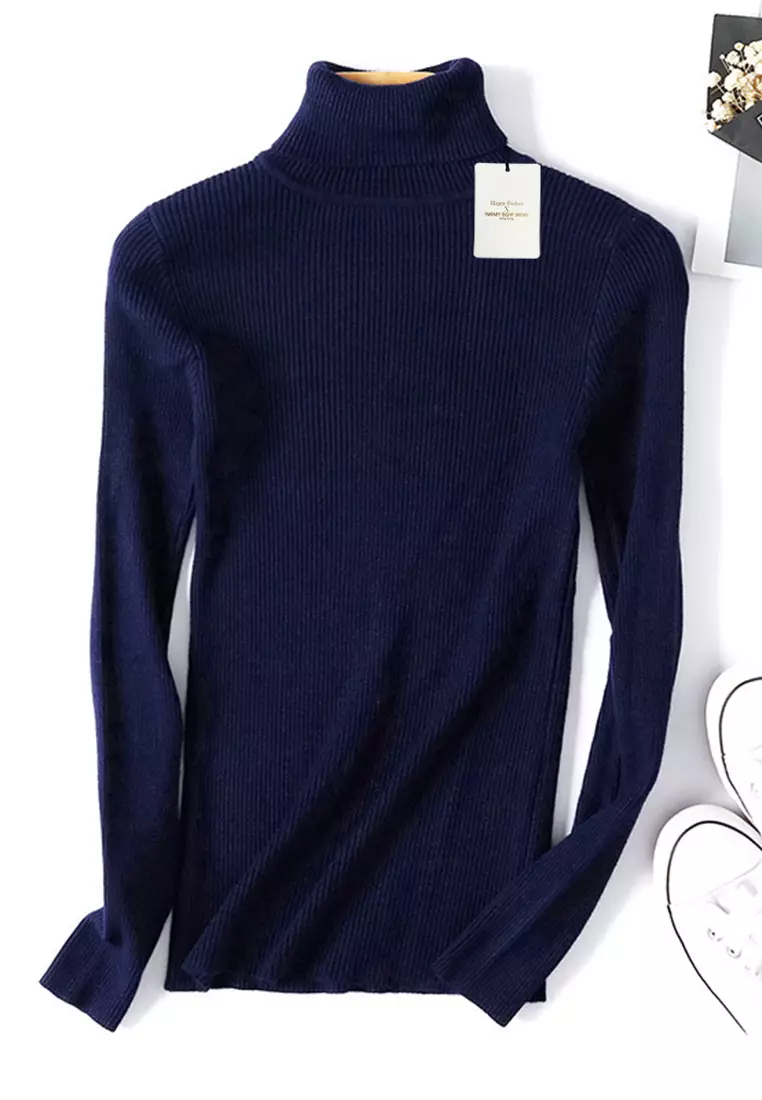 Turtleneck Knitted Sweater Base Layer Top SX8133