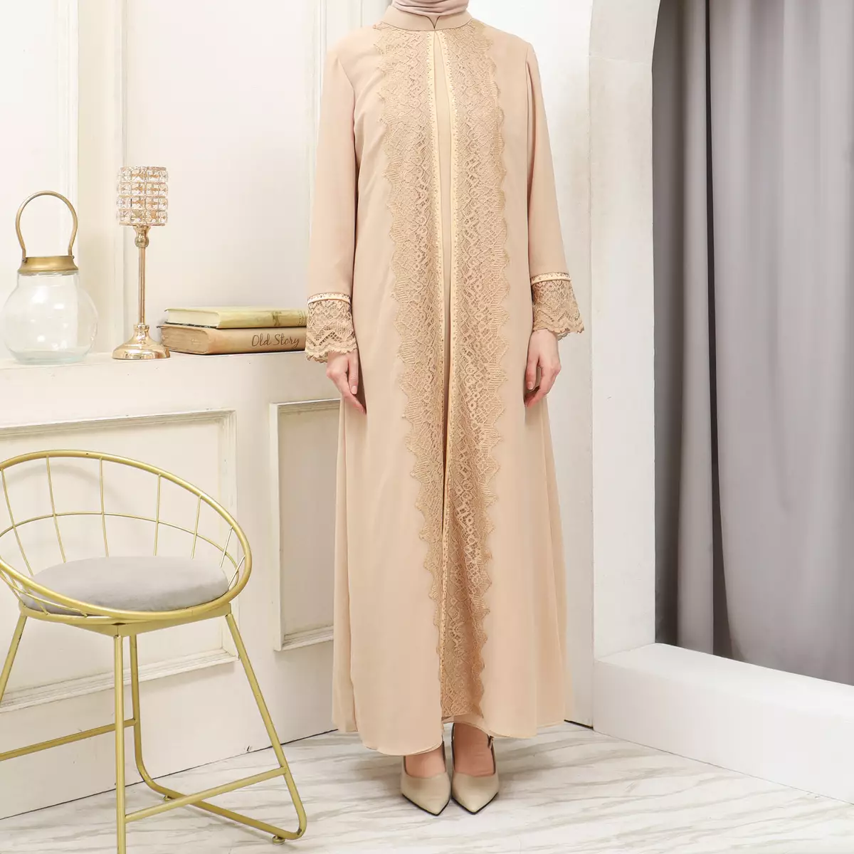 EPC Abaya Zafira - Buttercream - Brocade Collection