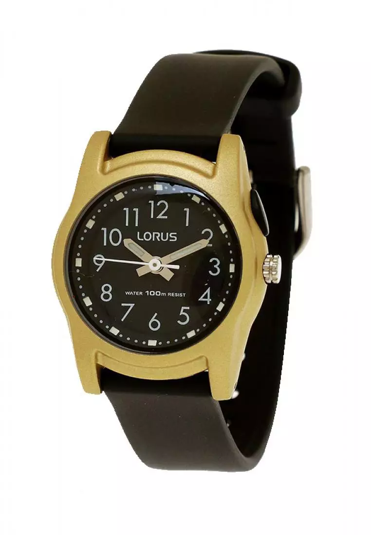 Jam Tangan Anak Lorus Original Garansi Resmi R2379MX9 Strap Black Silicon Black Dial Unisex