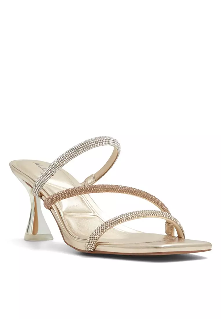Aldo gold strappy heels cheap