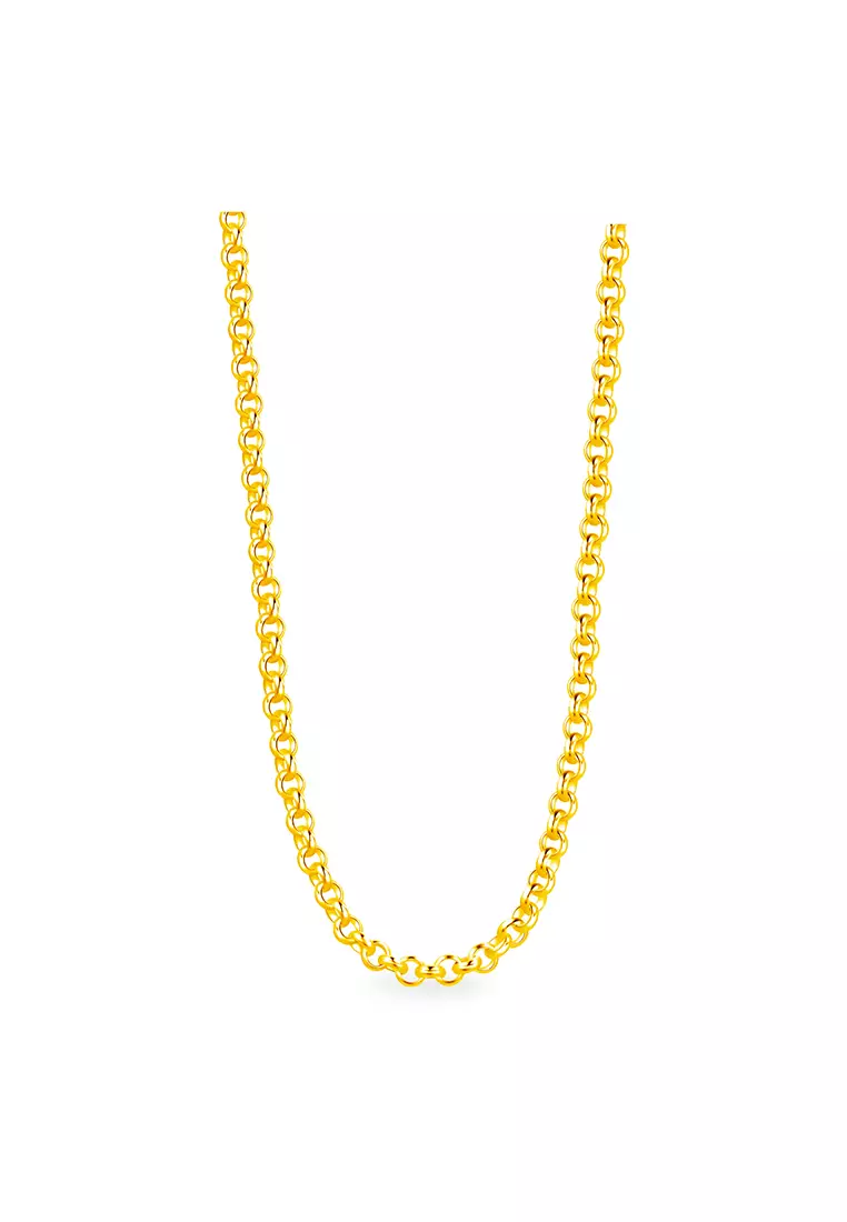 Gold rolo store necklace