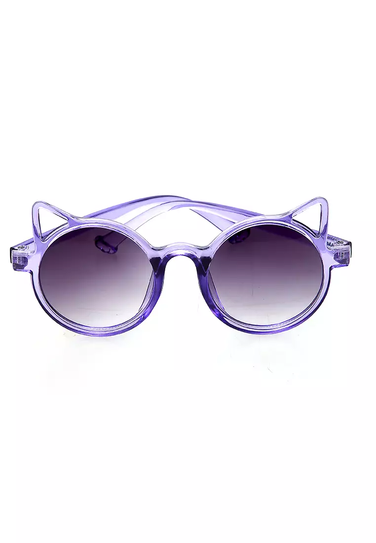 Ulrico Kacamata Hitam Anak Unisex Cat Ear Model Sunglasess Cute Design Material PC ORIGINAL - Purple