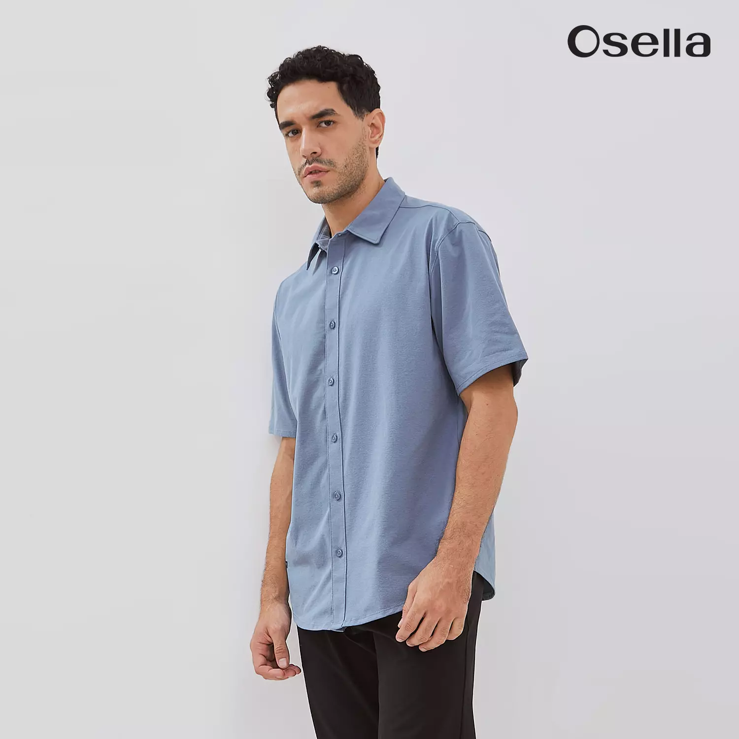 Osella UltraSoft Cool-Touch Short Sleeve Shirt 2032500836 | Atasan Kemeja Lengan Pendek Laki Laki