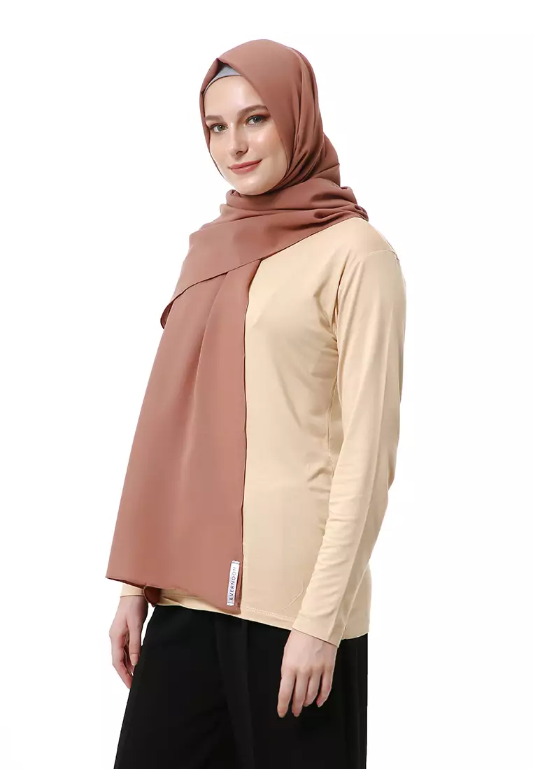 Marit Pashmina Syari Polos Muslimah Wanita Premium High Quality - Khaky