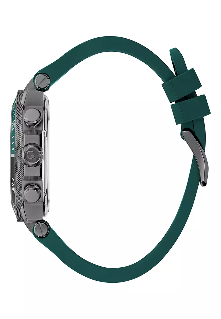 Gc One Sport Chrono Green Leather Silicone Strap Swiss Made - Z14007G9MF