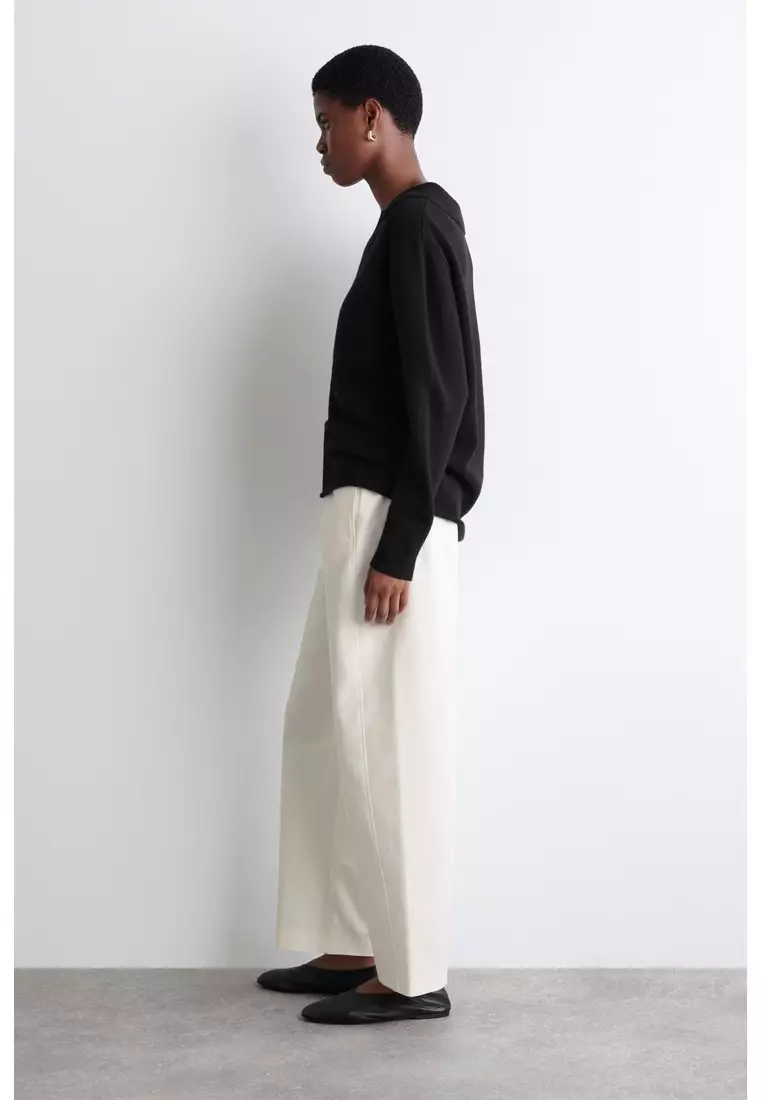 PIMA COTTON BARREL-LEG TROUSERS