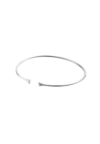 ZITIQUE silver Women's Two Hearts Open Bangle - Silver 91279AC1EFB16EGS_1
