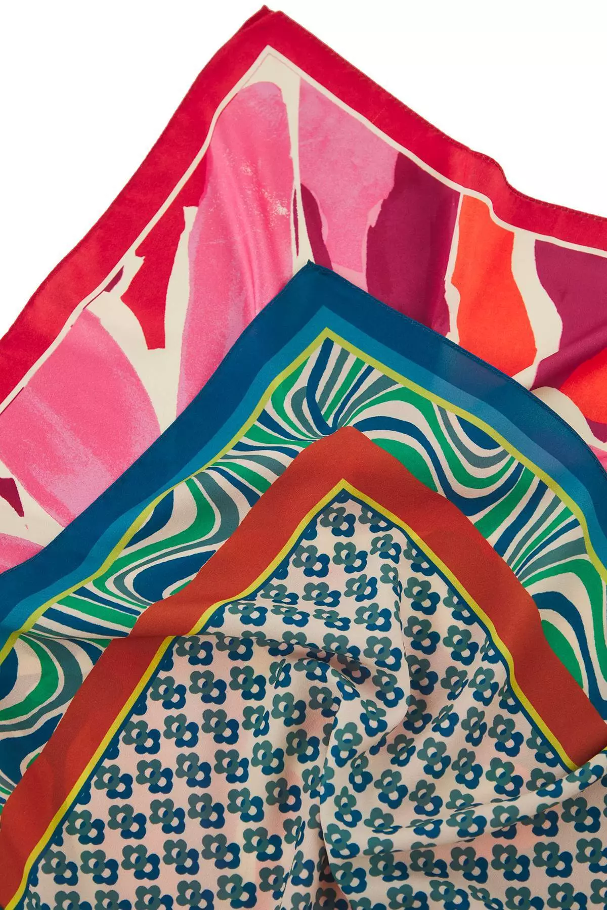 Multicolored Patterned 50*50cm 2-Pack Scarf Accessory