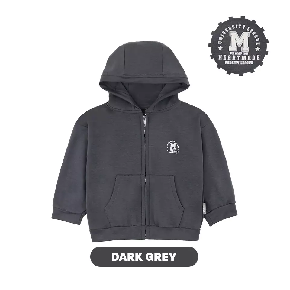 Mooi Atasan Hoodie Panjang Anak Theo Hoodie Jacket - Dark Grey V.1