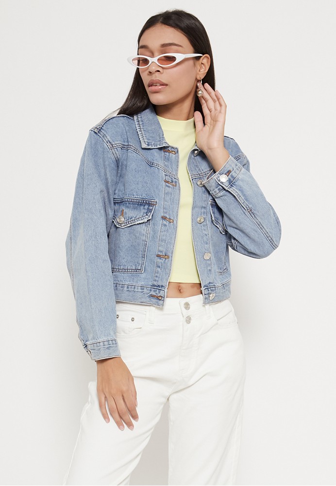 Jual Odiva Woman DENIM JACKET WITH POCKETS BLUE  Original 