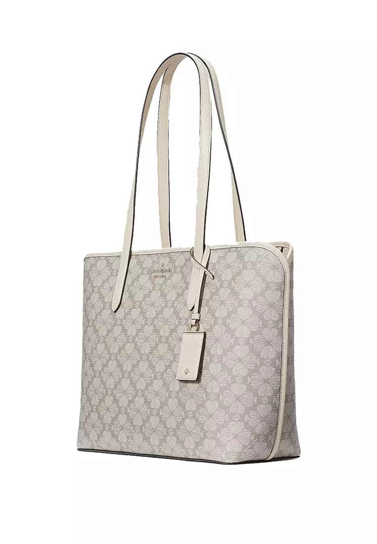 Spade Flower PVC Tote Dark Beige KG086