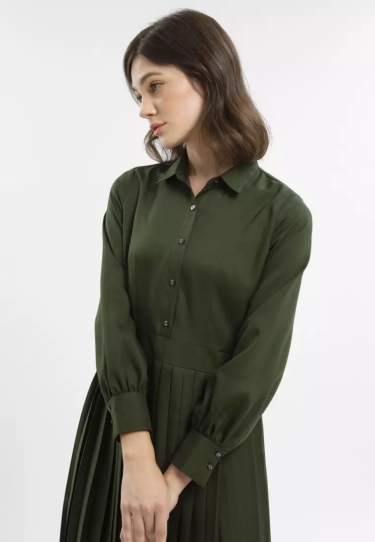 Minimal Cyndira Dress Forest Green