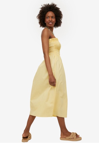 H&M yellow Smock-Topped Dress BBC0EAAE708E65GS_1