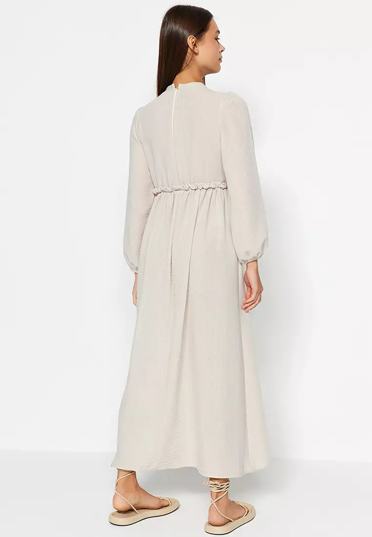 Crochet Detail Woven Dress