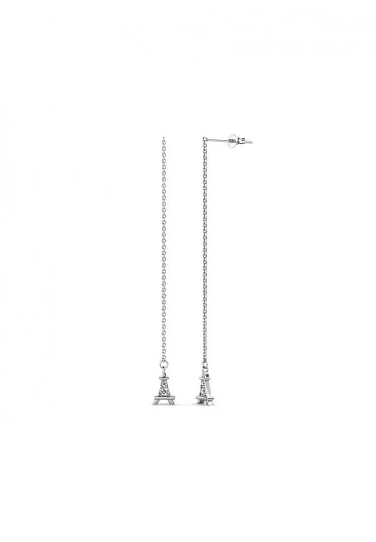 Dangling Tower Earring WG - Anting Crystal Swarovski® by Her Jewellery