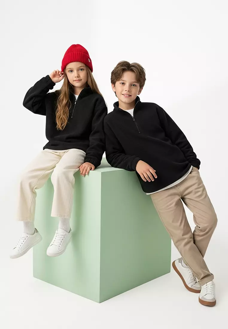 Fleece Half Zipper Unisex Sweatshirt