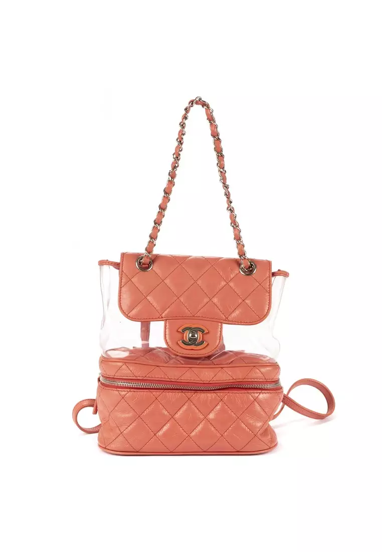 Chanel 2018 Limited Edition Aquarium Backpack Pink Transparent Quilted Chanel Pink Quilted Lambskin 2018 Aquarium Backpack main image 2