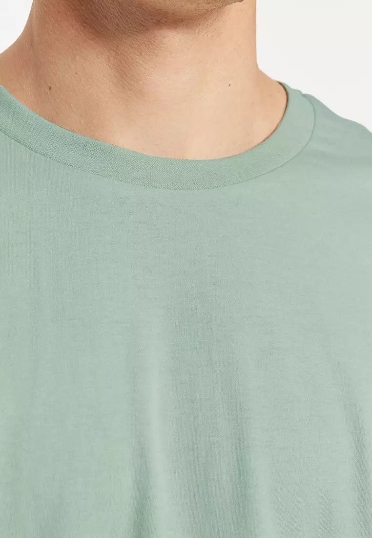 Dark Mint Oversize Basic T-Shirt 100% Cotton Short Sleeve