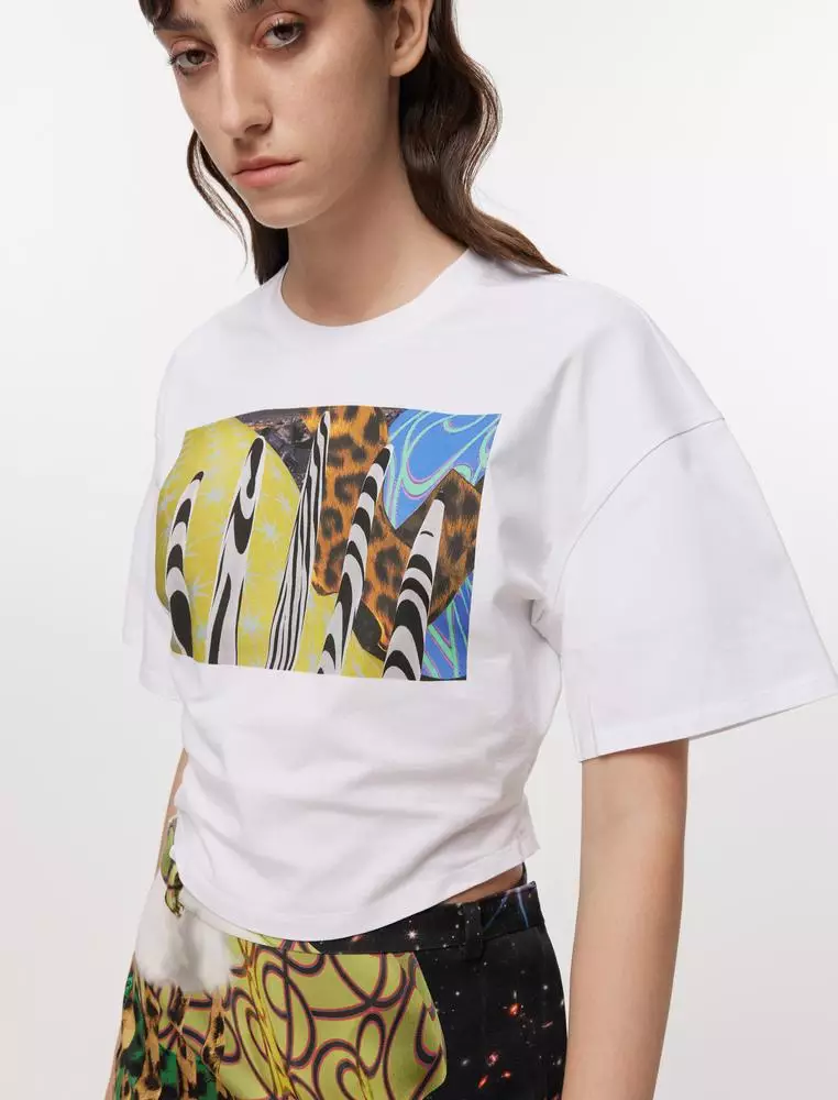 JNBY Women's Cropped Printed T-Shirt