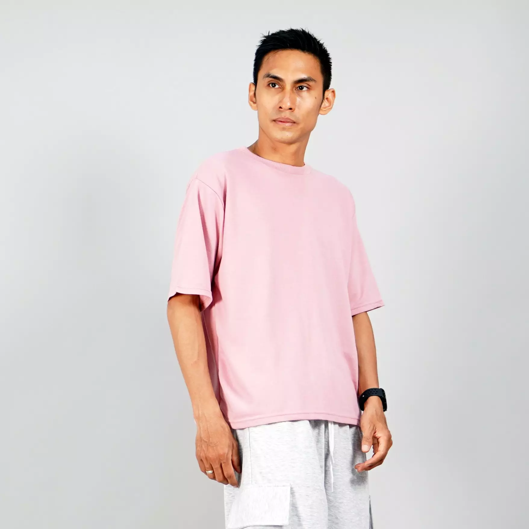 GEORGE Kaos Putih Polos TShirt Polos Basic T-Shirts Pria Lengan Pendek - PINK