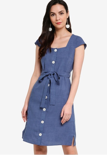 zalora button down dress