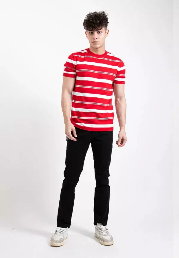 Forest Fancy Knitted Round Neck T Shirts Men Sweater Men Knitwear - 621349-51Red