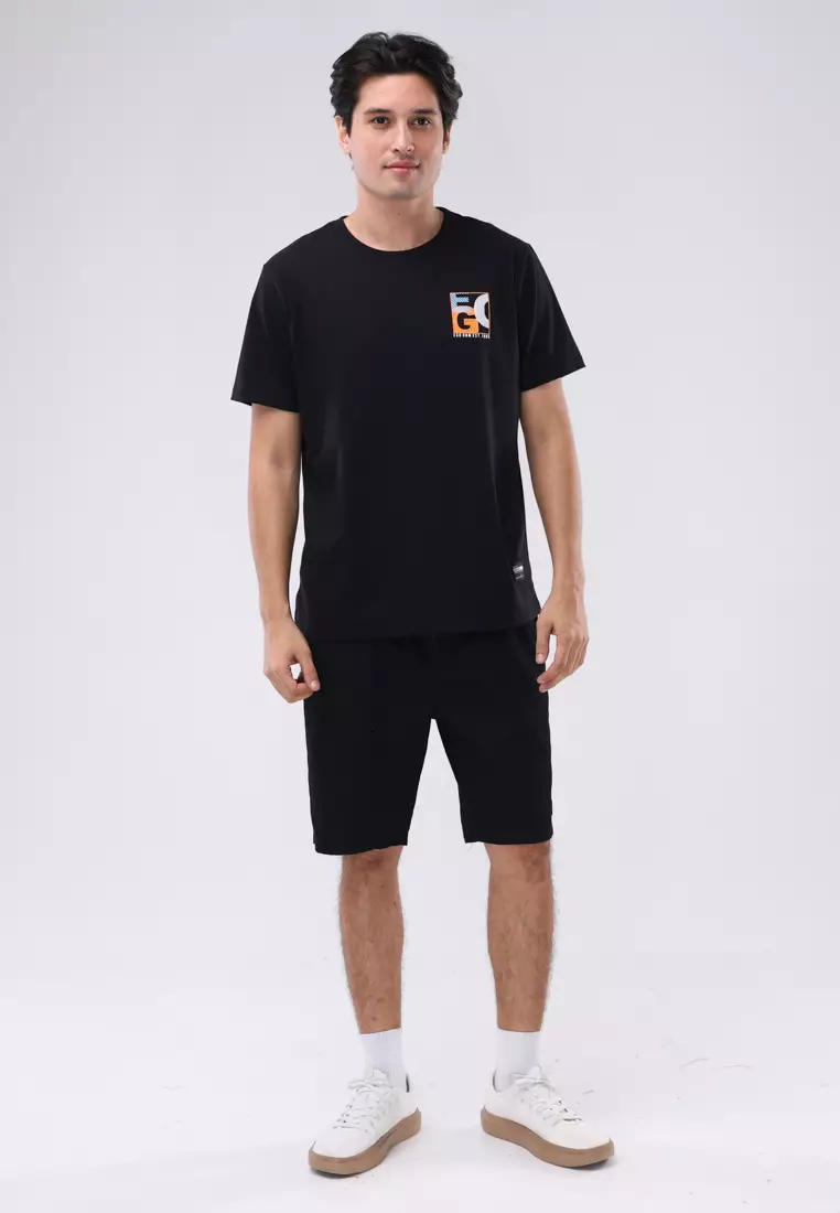 Round Neck Streaky Short Sleeves