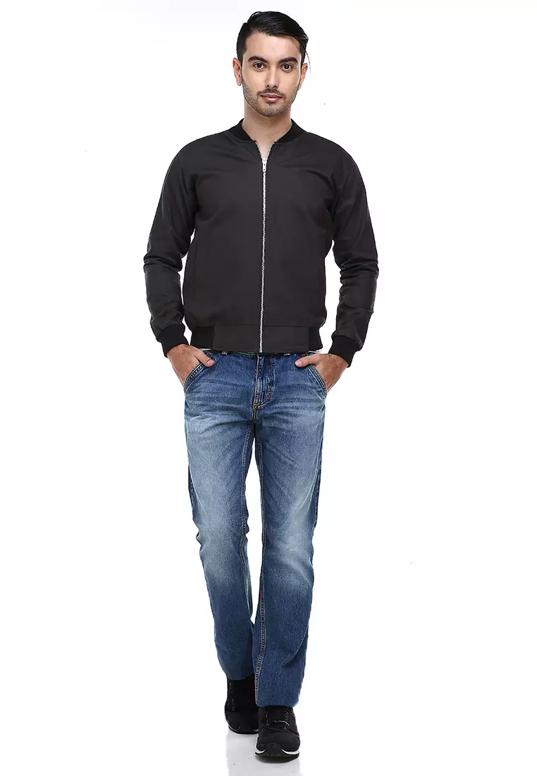 Jems Jaket Bomber Pria & Wanita Deluxe Jacket Material Canvas Baby Premium ORIGINAL - Gray