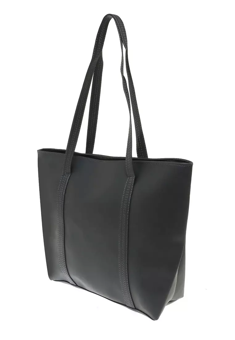 Kyla Tote Bags Woman Plain Design Simple Tas Wanita Casual Premium Quality - Abu