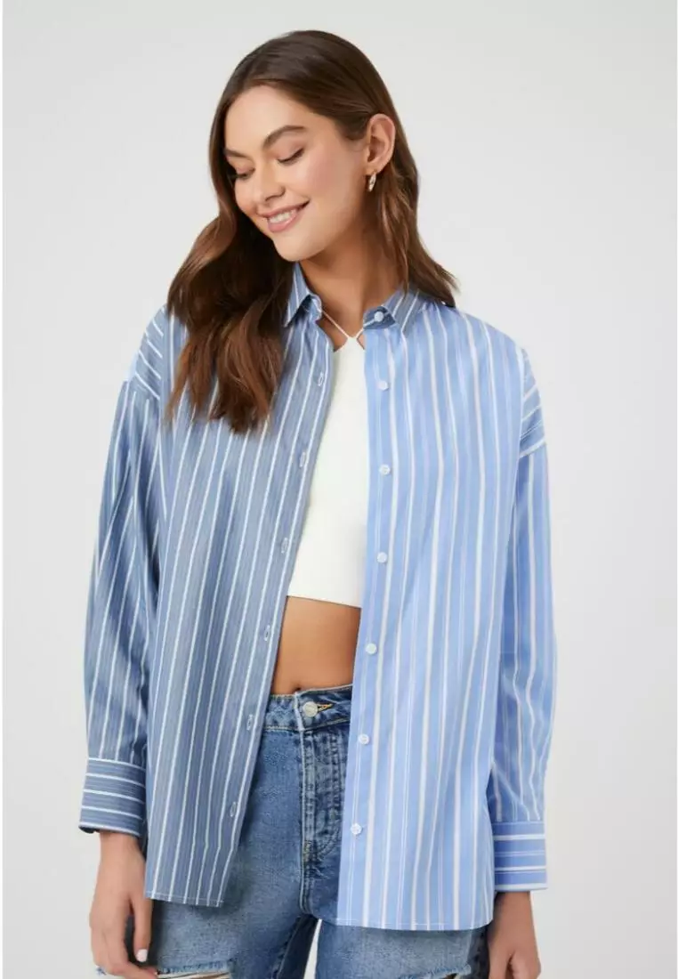 Forever 21 striped button down dress sale