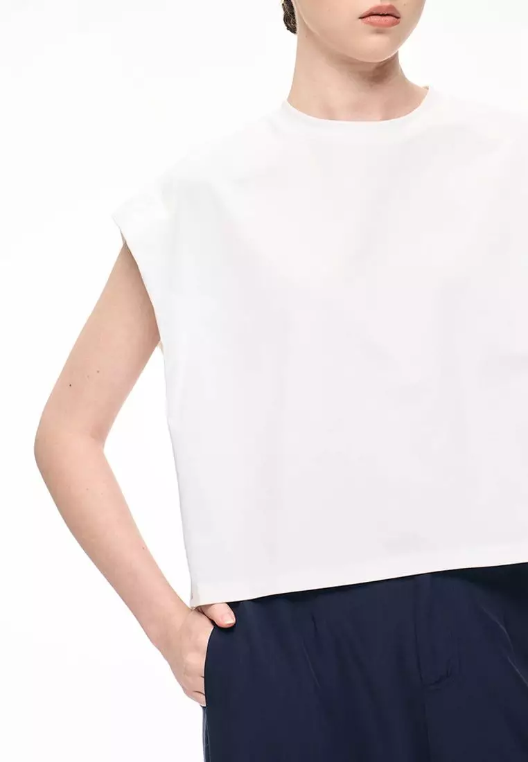 Women's Gathered Hem Crew Neck Top