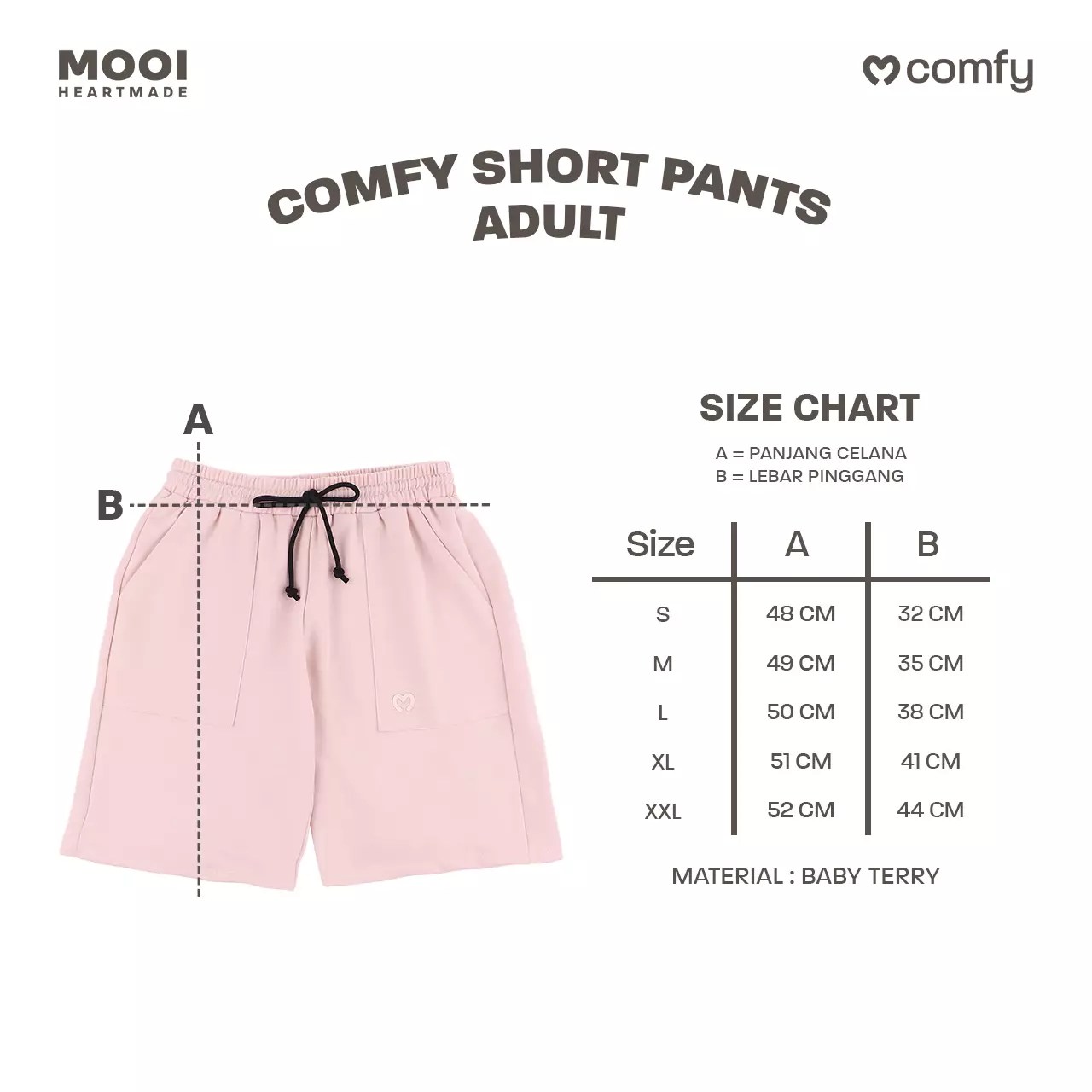 Mooi Celana Pendek Dewasa Comfy Short Pants Adult - Sage Green