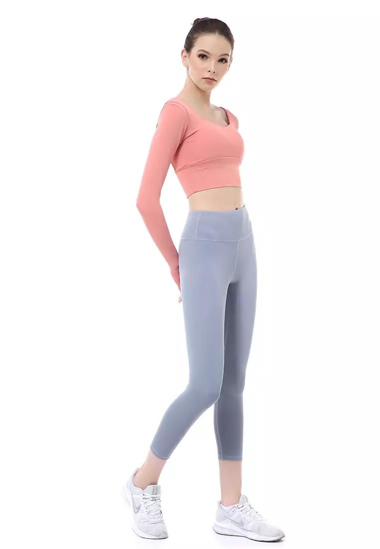 Mikayla One Set Pakaian Olahraga Wanita Atasan & Celana Panjang Kombinasi Warna Material Polyester ORIGINAL - Brick Lightblue