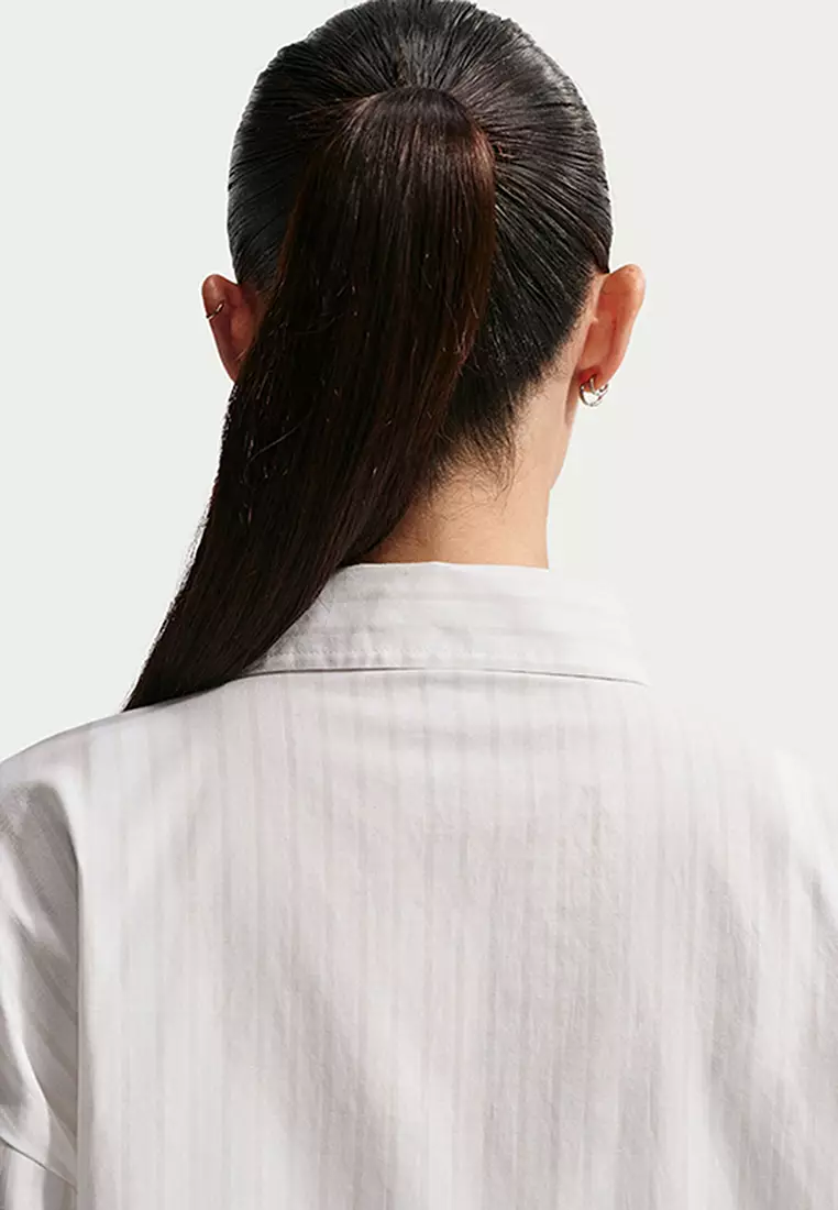 Sportswear Chill Poplin Oversized Woven Long-Sleeves Striped Top