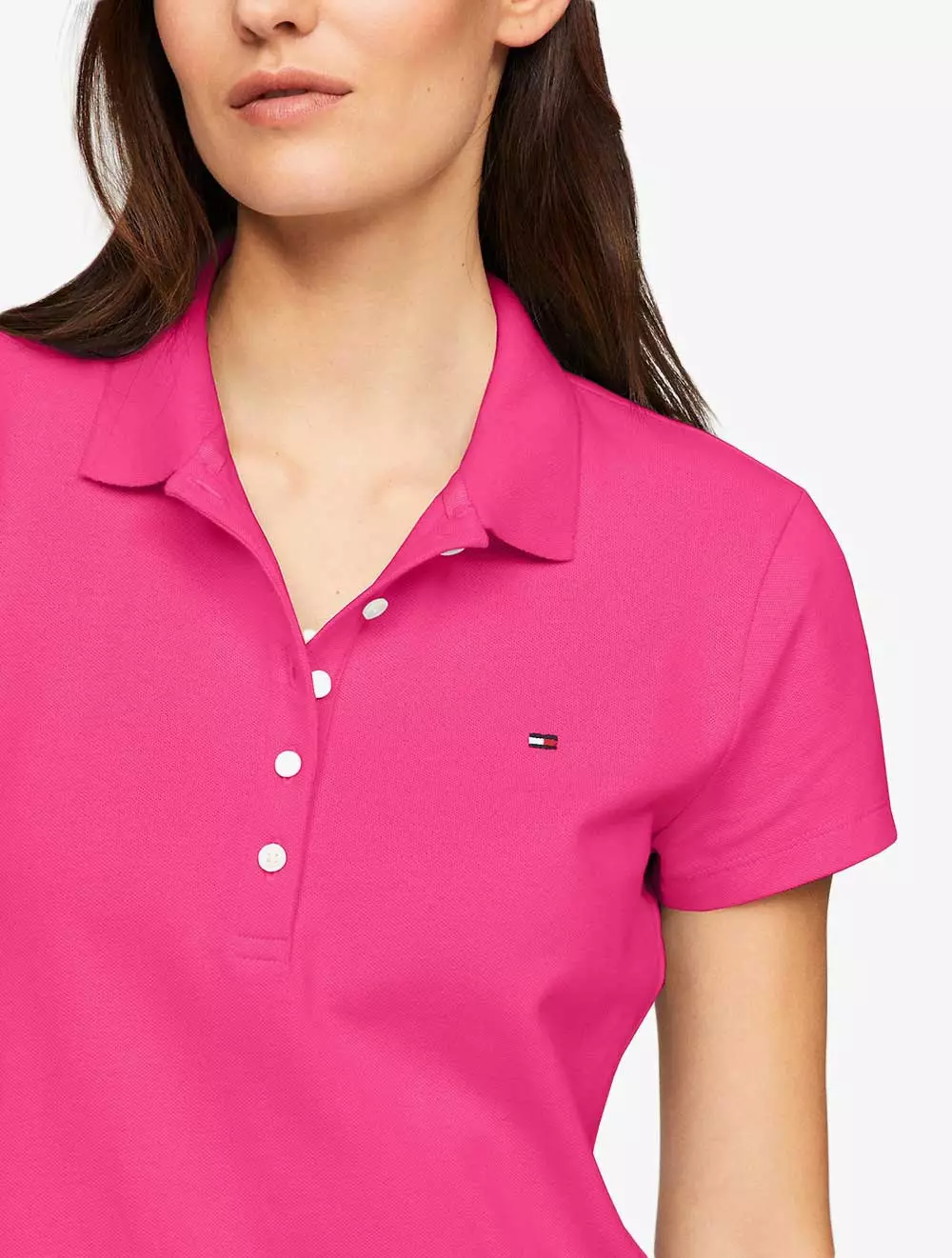 TOMMY HILFIGER - Banner Stripe Stretch Polo - Pink - Pink