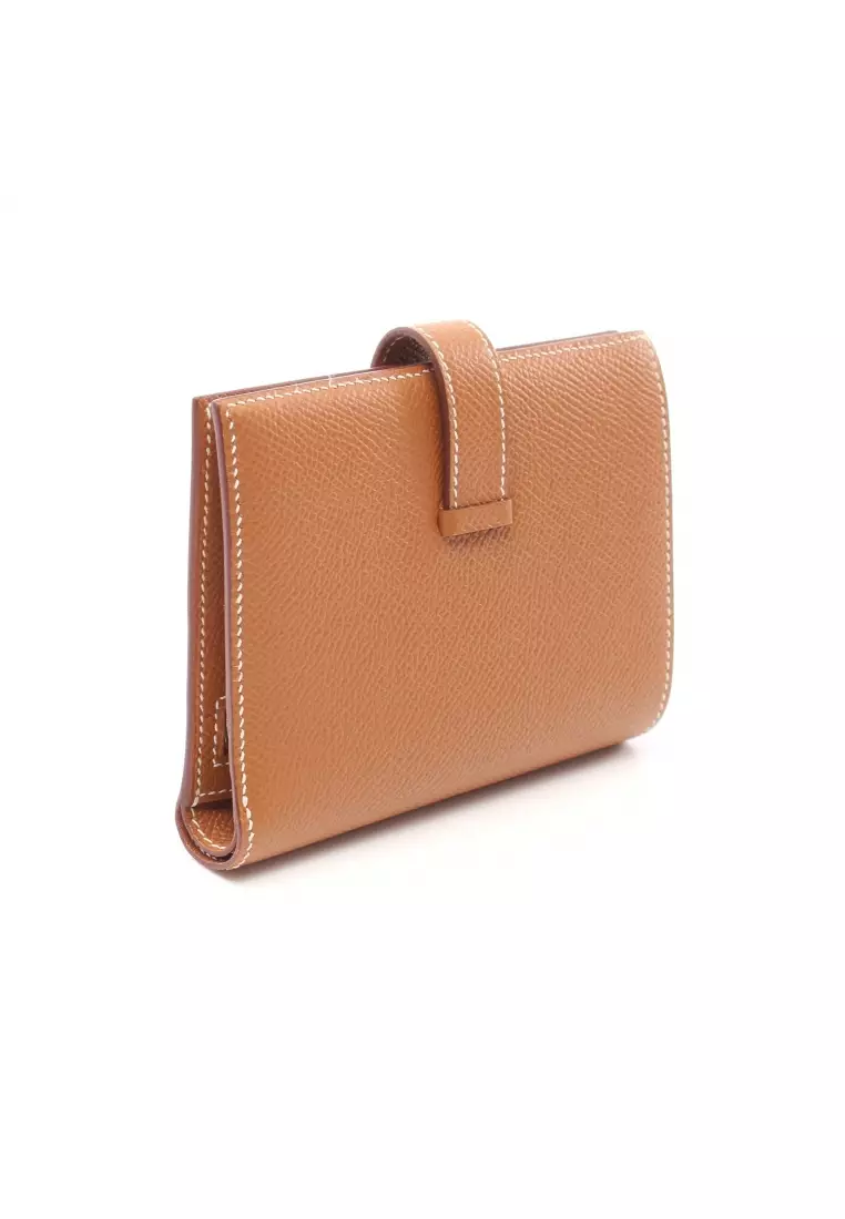 HERMES Calvi Epsom leather Card Holder Brown - 15% OFF