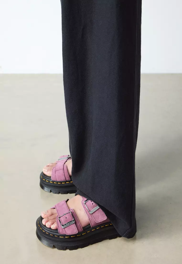 Zebzag Strap Suede Muted Purple Sandals Women